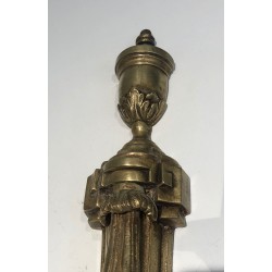 Important Pair of Bronze Wall Sconces in the Louis XVI Style, French Work, Circa 1880