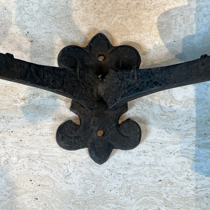 Pair of Gothic Style Wrought Iron Wall Lights with 2 Arms