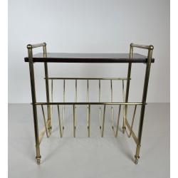 Porte-Revues Néoclassique en Acajou et Laiton, Maison Jansen, Vers 1940