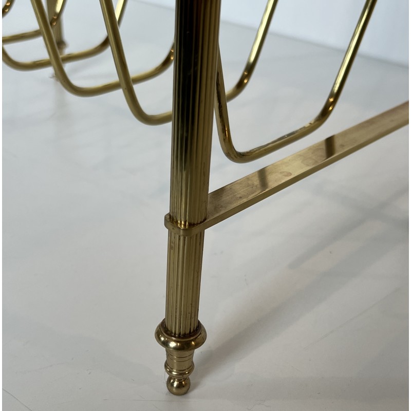Porte-Revues Néoclassique en Acajou et Laiton, Maison Jansen, Vers 1940