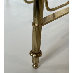 Neoclassical Mahogany and Brass Magazine Rack, Maison Jansen, Circa 1940