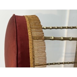 Faux Bamboo Bronze Stool, Maison Baguès, Circa 1940