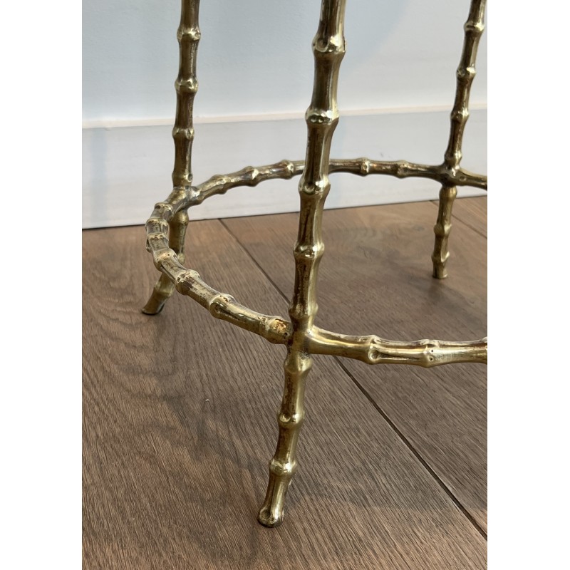 Tabouret en Bronze Façon Faux Bambou, Maison Baguès, Vers 1940