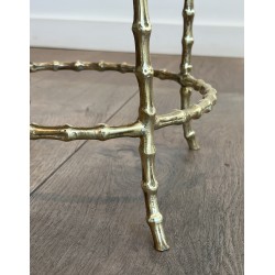 Faux Bamboo Bronze Stool, Maison Baguès, Circa 1940