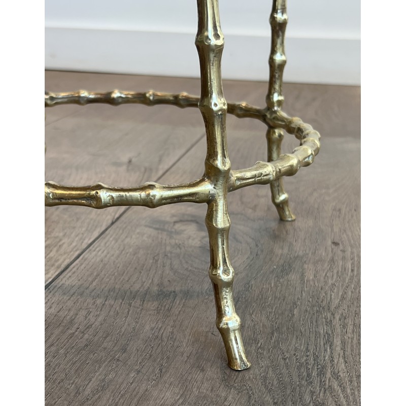 Tabouret en Bronze Façon Faux Bambou, Maison Baguès, Vers 1940