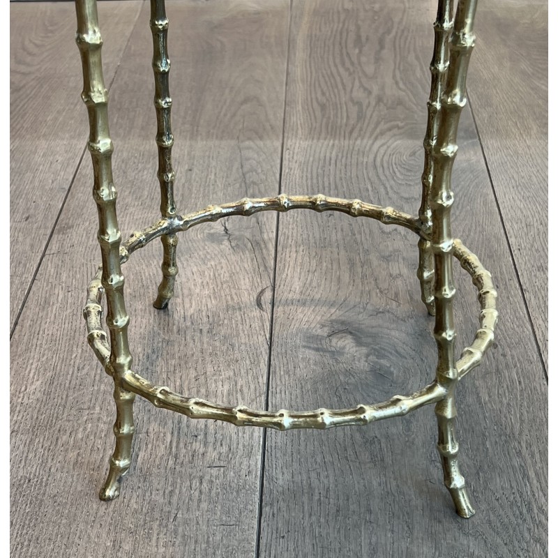 Tabouret en Bronze Façon Faux Bambou, Maison Baguès, Vers 1940