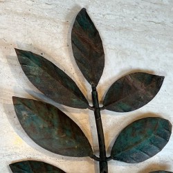 Pair of Decorative Wall Sconces with Sunflowers and Foliage in Patinated Metal
