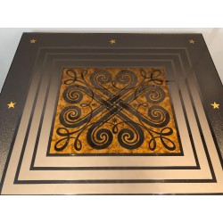 Art Deco Table Made of Eglomized Mirror Top in the Style of Jules Leleu and Max Ingrand