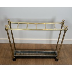 Rectangular Brass and Cast Iron Umbrella Stand, French Work, Circa 1900