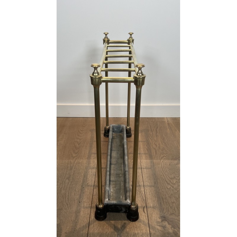 Rectangular Brass and Cast Iron Umbrella Stand, French Work, Circa 1900