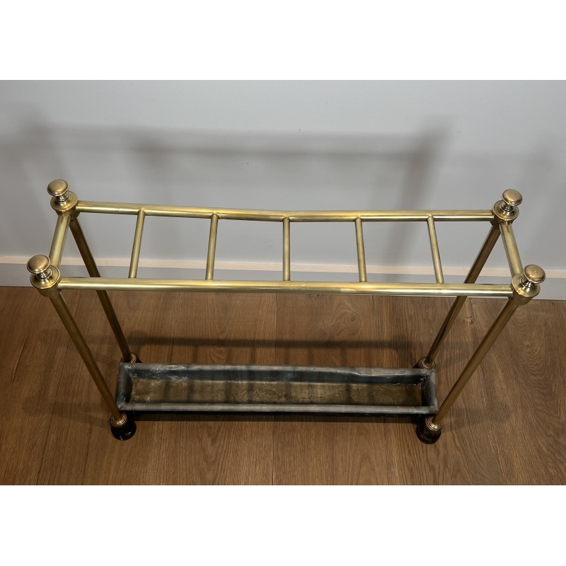 Rectangular Brass and Cast Iron Umbrella Stand, French Work, Circa 1900