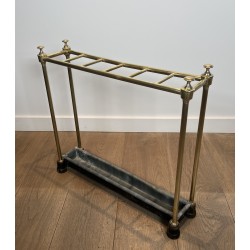 Rectangular Brass and Cast Iron Umbrella Stand, French Work, Circa 1900