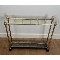 Rectangular Brass and Cast Iron Umbrella Stand, French Work, Circa 1900