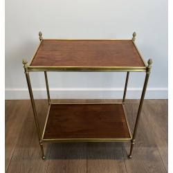 Bout de Canapé en Acajou et Laiton de la Maison Jansen