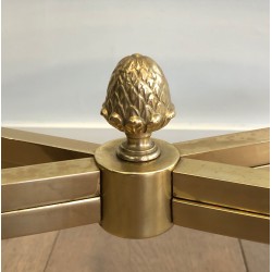 Importante Table Basse Ovale en Laiton à Têtes de Béliers et Sabots, Maison Jansen