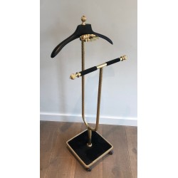 Valet de Nuit en Laiton et Velours Noir de la Maison Jansen