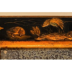 Miroir Laqué et Doré à Décors de Scènes Chinoisantes Dans le Goût de la Maison Jansen. Vers 1940