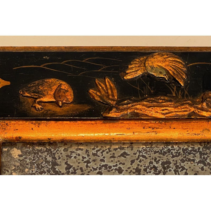 Miroir Laqué et Doré à Décors de Scènes Chinoisantes Dans le Goût de la Maison Jansen. Vers 1940