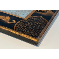 Miroir Laqué et Doré à Décors de Scènes Chinoisantes Dans le Goût de la Maison Jansen. Vers 1940