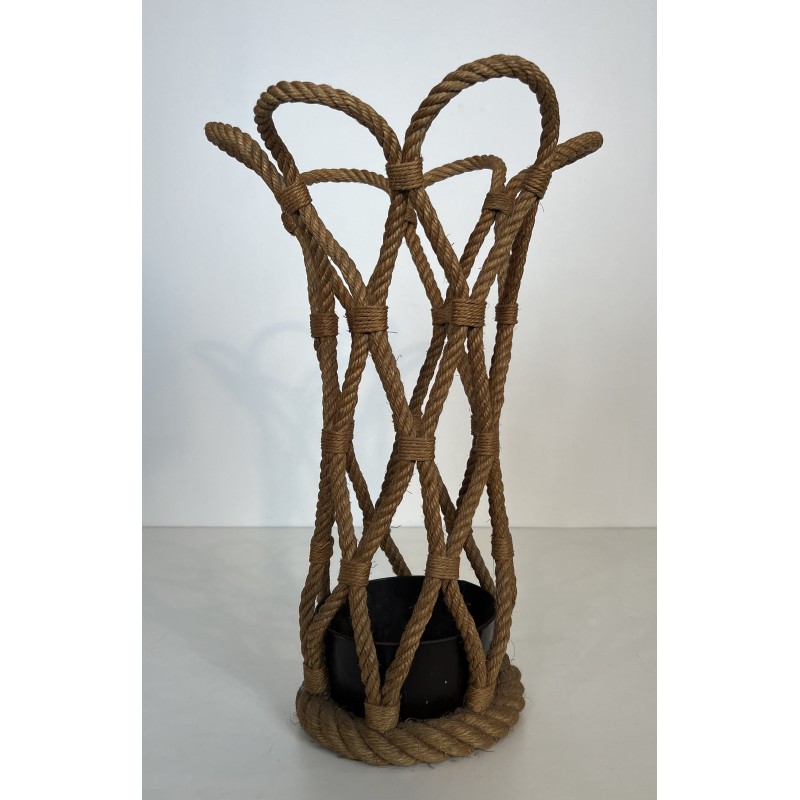 Porte-Parapluies en Corde par Audoux-Minet, Travail Français, Vers 1970