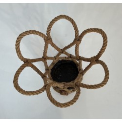 Rope Umbrella Stand by Audoux-Minet, French Work, Circa 1970