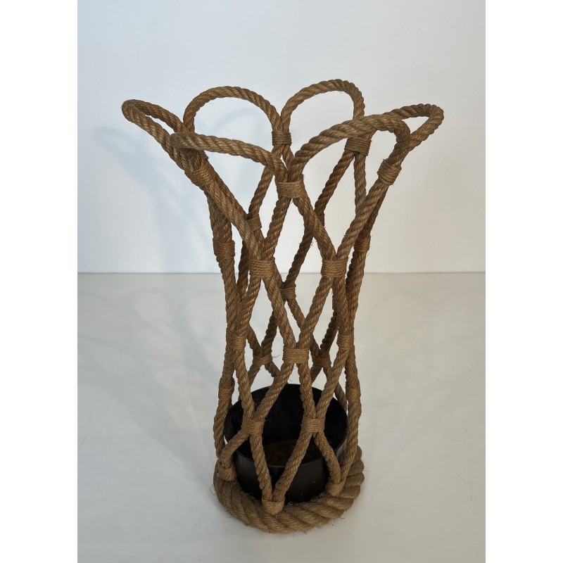 Porte-Parapluies en Corde par Audoux-Minet, Travail Français, Vers 1970