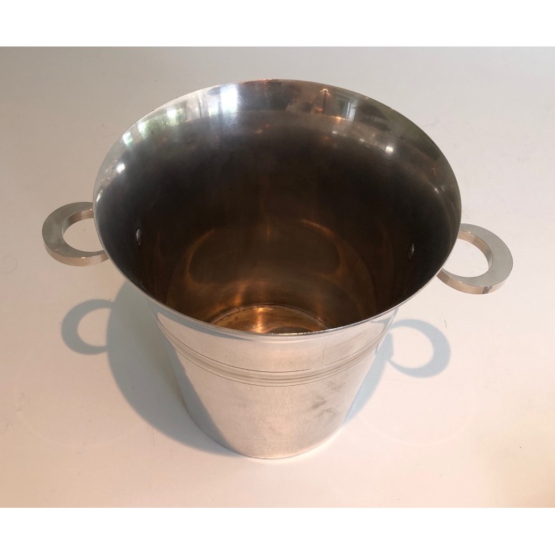 Art Deco Silver Plated Champagne Bucket, Stamped French Work, Circa 1930