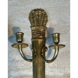 Pair of Empire Style Bronze Wall Lights, Quiver Model