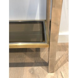 Chrome and Brass Console, Attributed to Jean-Charles, French Work, Circa 1970