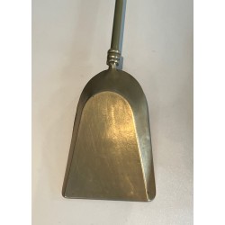 Neoclassical Brass Fireplace Tools Set, French Work, Circa 1970