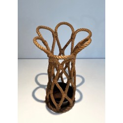 Porte-Parapluies en Corde d'Audoux-Minet, Travail Français, Vers 1970