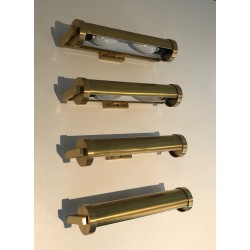 Set of Four Removable Brass Wall Sconces in the Style of Maison Perzel, French Work, Circa 1940