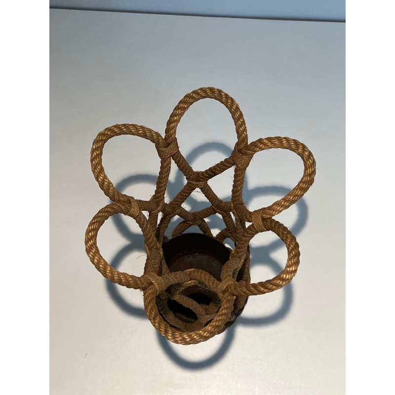 Rope Umbrella Stand by Audoux-Minet, French Work, Circa 1970