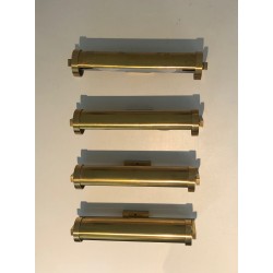 Set of Four Removable Brass Wall Sconces in the Style of Maison Perzel, French Work, Circa 1940