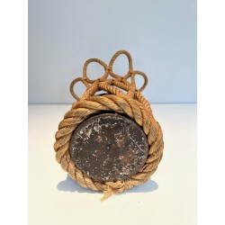 Rope Umbrella Stand by Audoux-Minet, French Work, Circa 1970