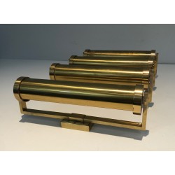 Set of Four Removable Brass Wall Sconces in the Style of Maison Perzel, French Work, Circa 1940