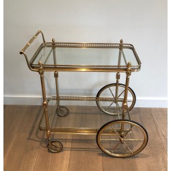 Neoclassical Style Brass Drinks Trolley by Maison Jansen, Circa 1940