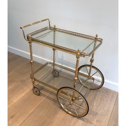 Neoclassical Style Brass Drinks Trolley by Maison Jansen, Circa 1940