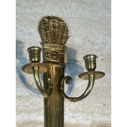 Pair of Empire Style Bronze Wall Lights, Quiver Model