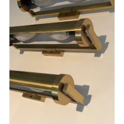 Set of Four Removable Brass Wall Sconces in the Style of Maison Perzel, French Work, Circa 1940