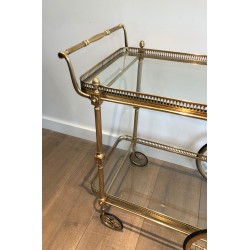 Table Roulante de Style Néoclassique en Laiton de la Maison Jansen, Vers 1940