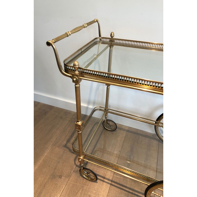 Neoclassical Style Brass Drinks Trolley by Maison Jansen, Circa 1940