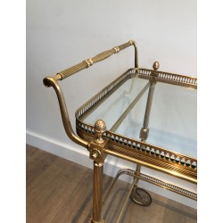 Neoclassical Style Brass Drinks Trolley by Maison Jansen, Circa 1940