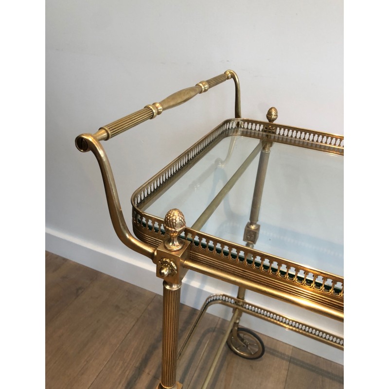 Neoclassical Style Brass Drinks Trolley by Maison Jansen, Circa 1940