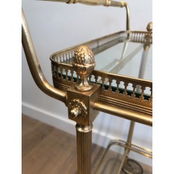 Neoclassical Style Brass Drinks Trolley by Maison Jansen, Circa 1940