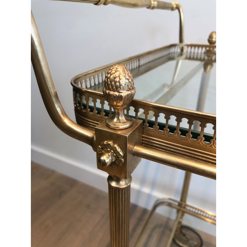 Neoclassical Style Brass Drinks Trolley by Maison Jansen, Circa 1940