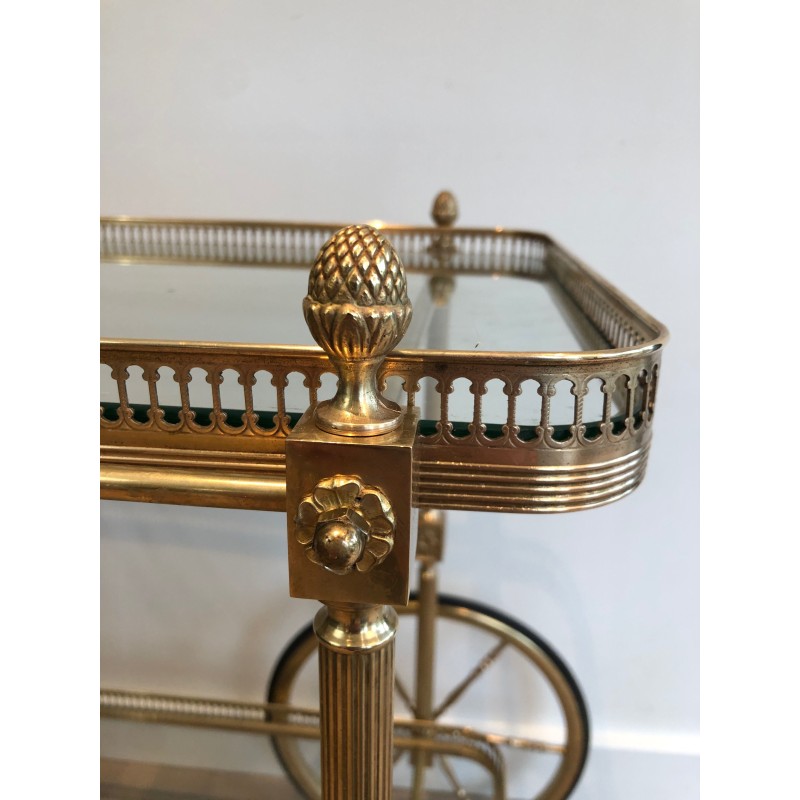 Neoclassical Style Brass Drinks Trolley by Maison Jansen, Circa 1940