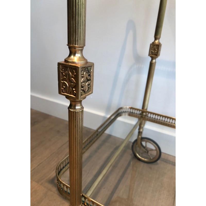 Neoclassical Style Brass Drinks Trolley by Maison Jansen, Circa 1940