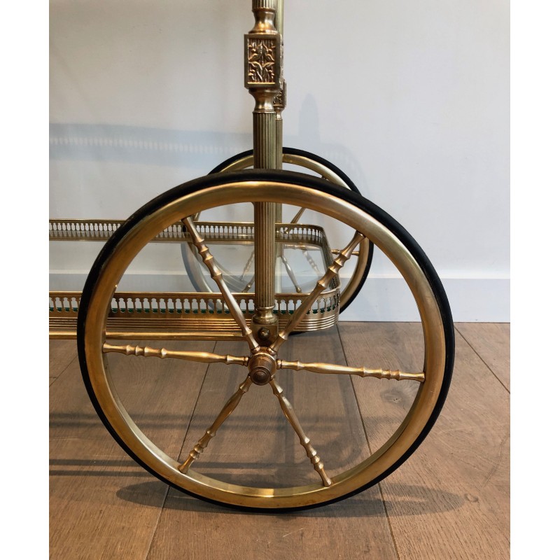Neoclassical Style Brass Drinks Trolley by Maison Jansen, Circa 1940