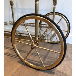 Neoclassical Style Brass Drinks Trolley by Maison Jansen, Circa 1940